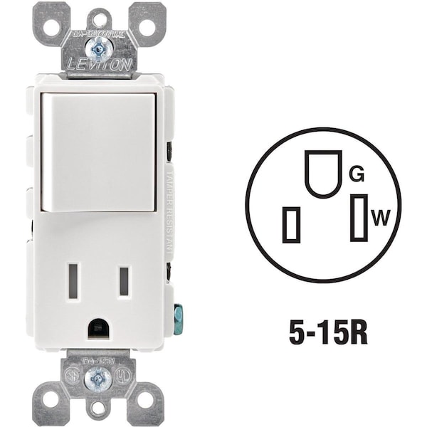 Decora White 15A Switch & Outlet